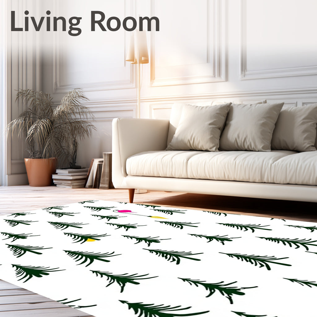 Dark Green Evergreen Festive Light Rug