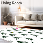 Dark Green Evergreen Festive Light Rug