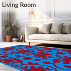 Vibrant Red Floral Vines Rug