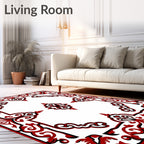 Classic Red Black Paisley Pattern Rug