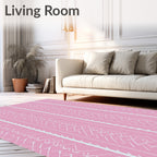 Pink Abstract Geometric Stripe Pattern Rug