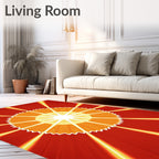 Radiant Sunburst Bursting Graphic Rug