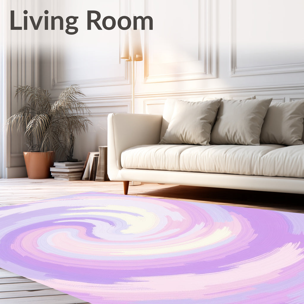 Pastel Swirl Paint Brushstrokes Rug