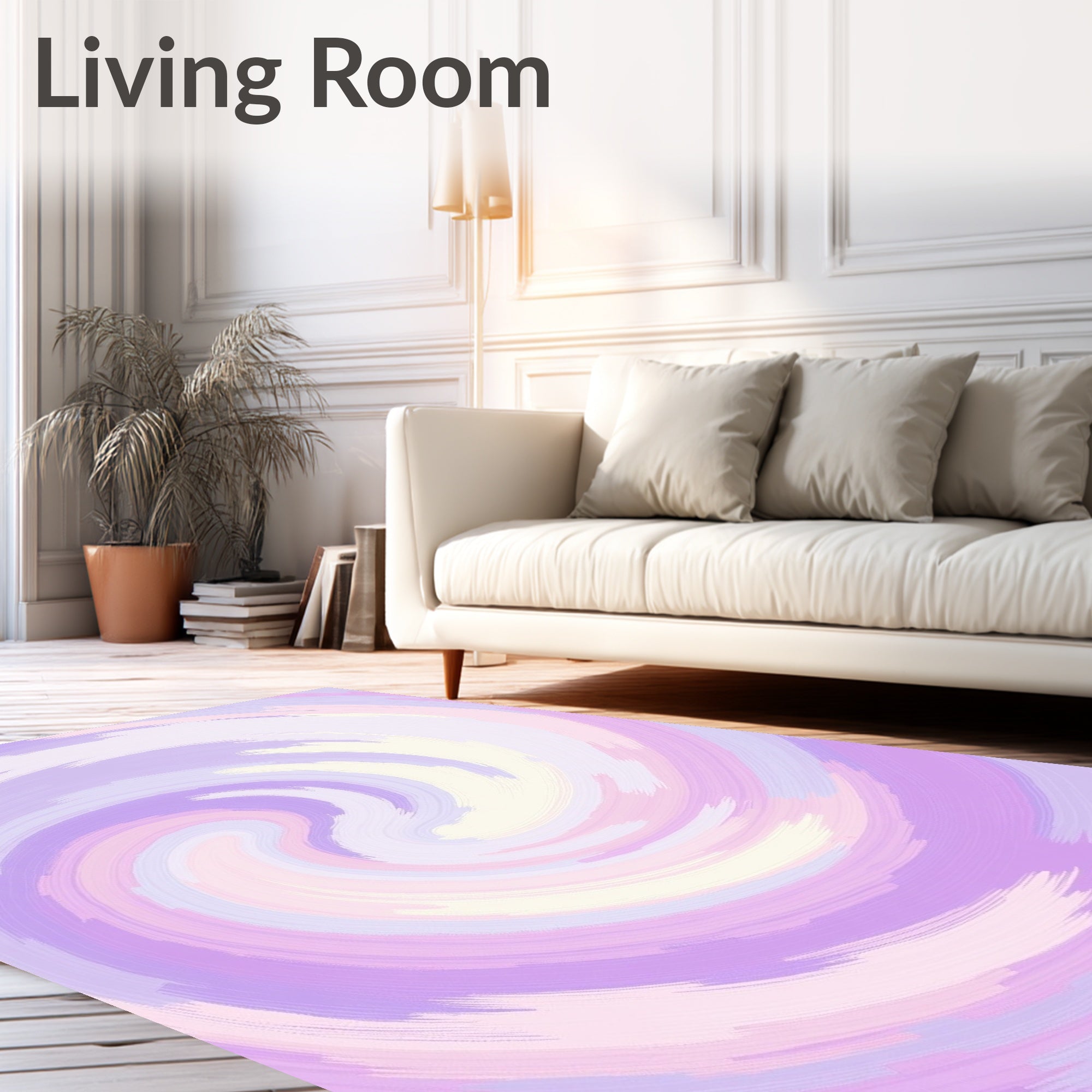 Pastel Swirl Paint Brushstrokes Rug