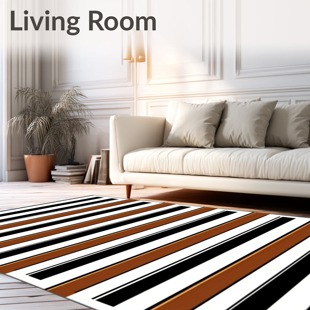 Bold Striped Monochrome Tones Rug