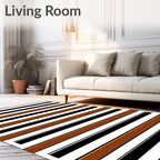 Bold Striped Monochrome Tones Rug