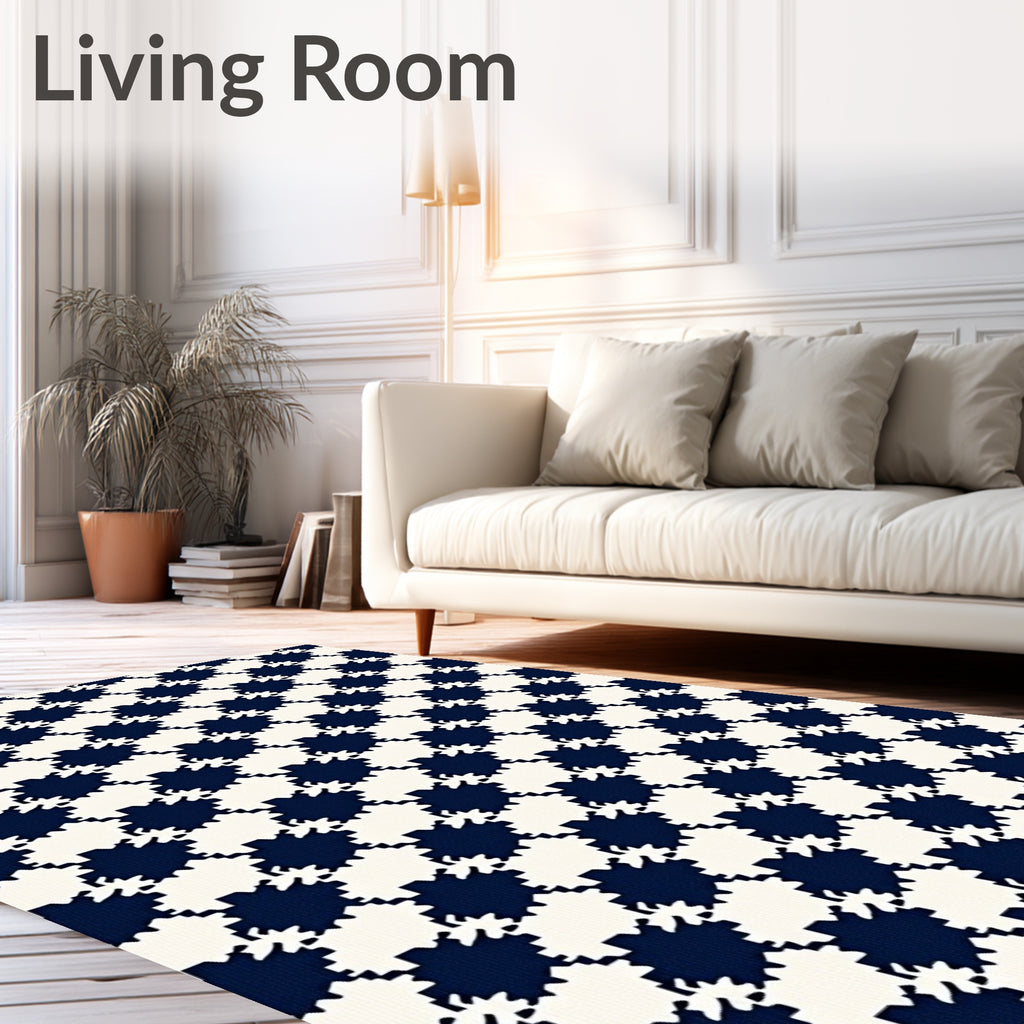 Houndstooth Pattern Textile Design Rug