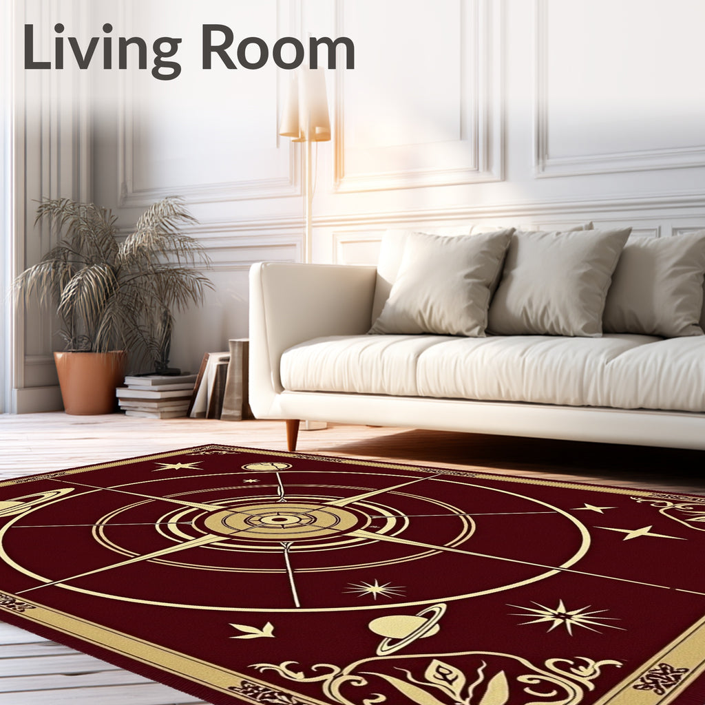 Celestial Compass With Planets Rug