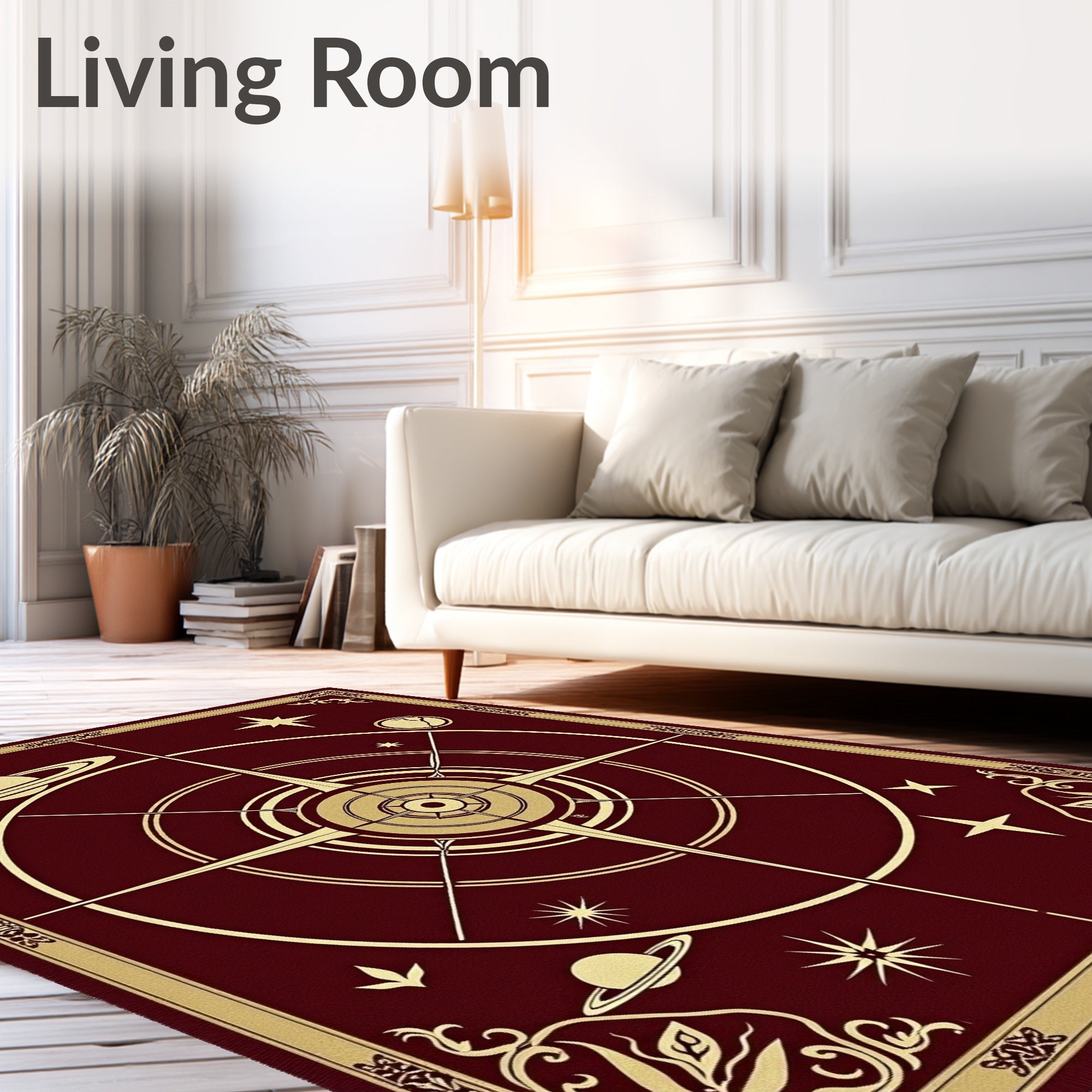 Celestial Compass With Planets Rug