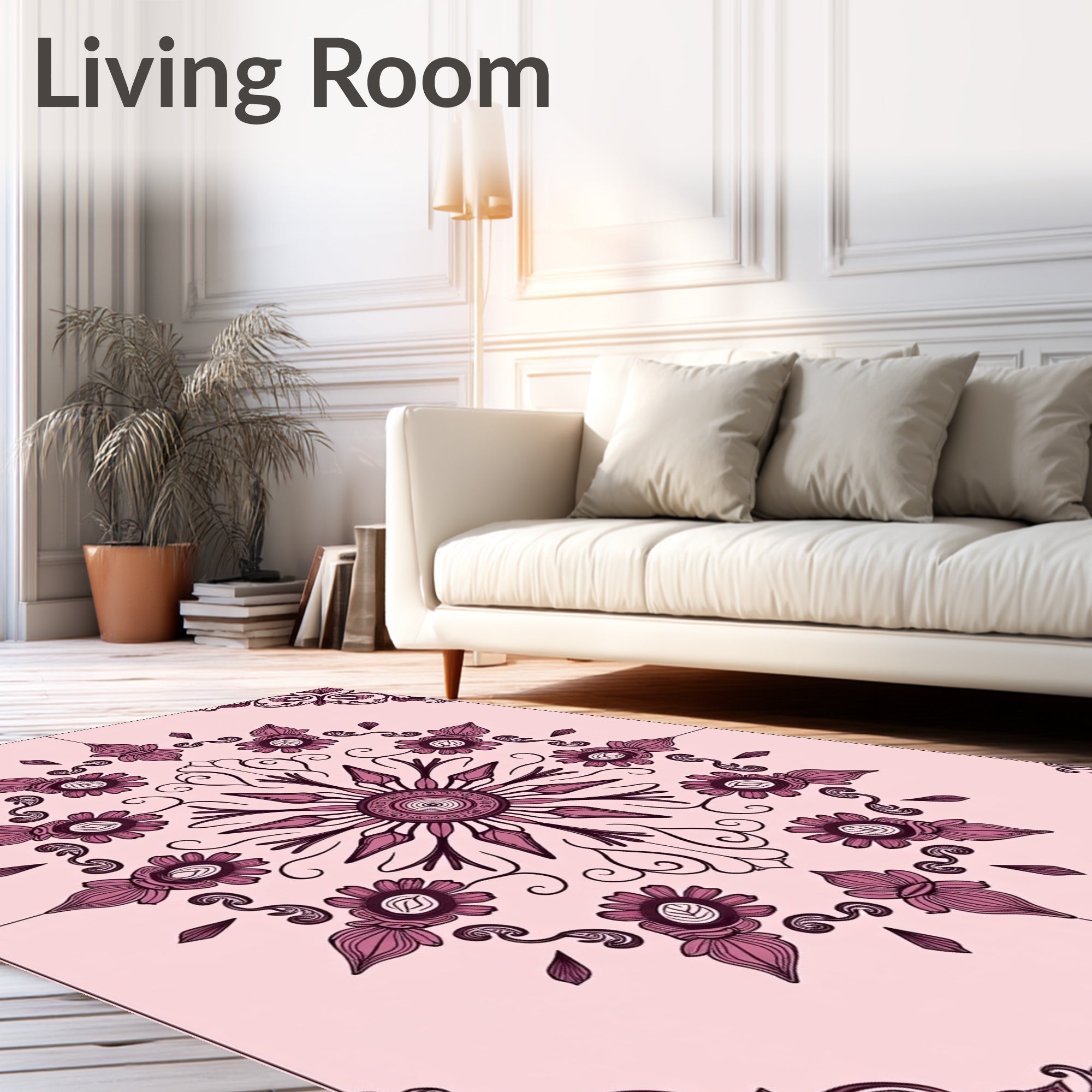 Vintage Floral Mandala Style Design Rug