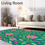 Botanical Floral Vines Pattern Rug