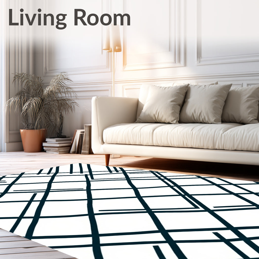 Diagonal Line Intersecting Pattern Rug