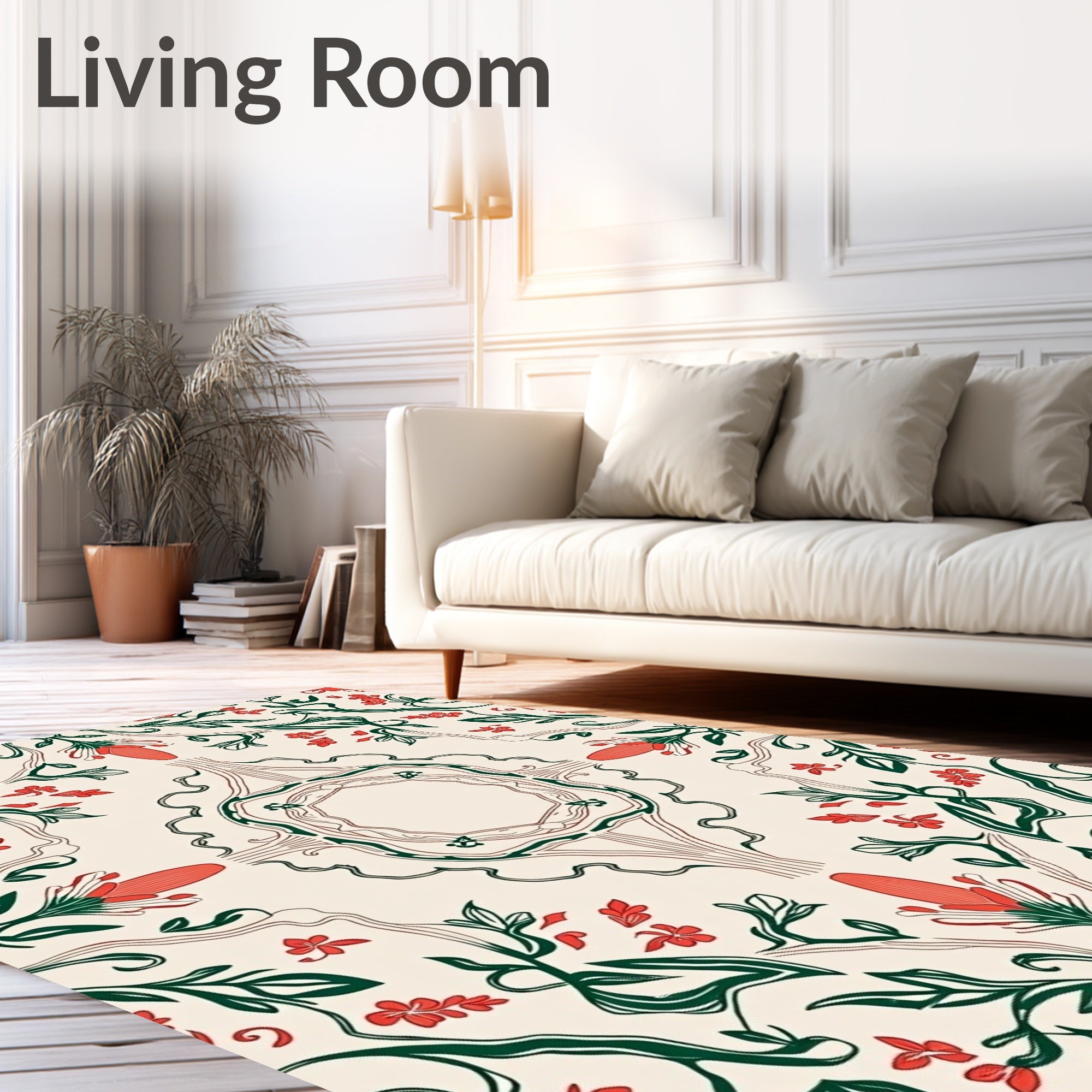 Art Nouveau Floral Vines Pattern Rug