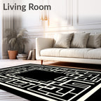Geometric Maze Pattern Design Rug