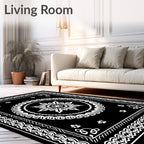 Monochromatic Floral Mandala Lace Rug