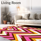 Bold Colorful Chevron ZigZag Pattern Rug