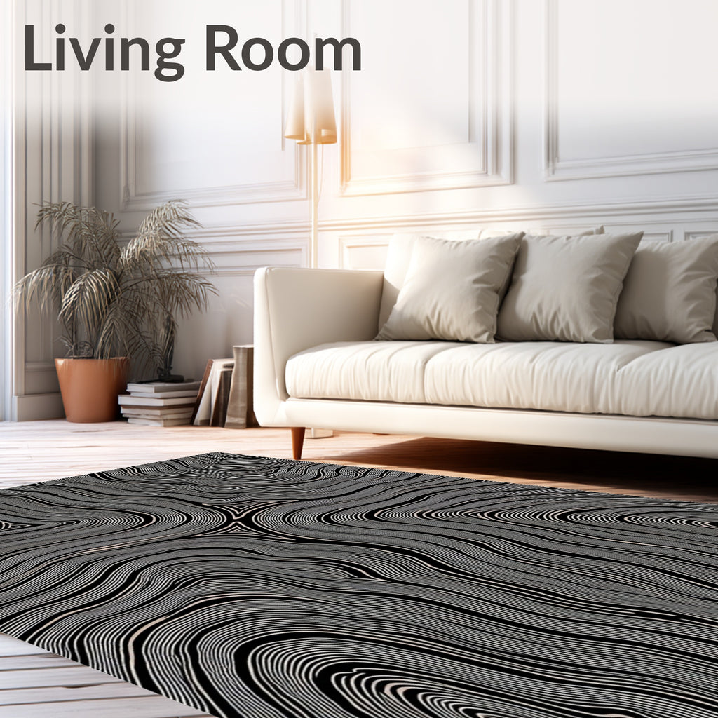 Abstract Organic Contour Pattern Rug