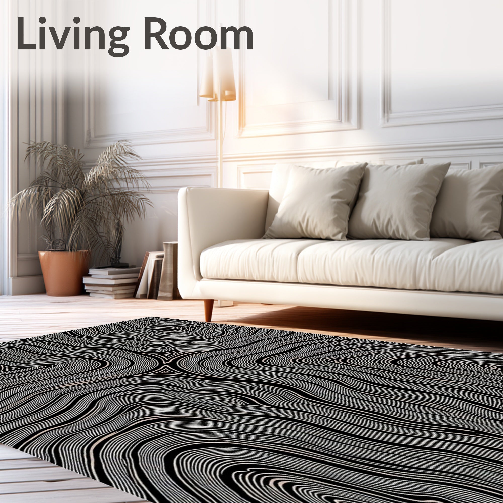 Abstract Organic Contour Pattern Rug