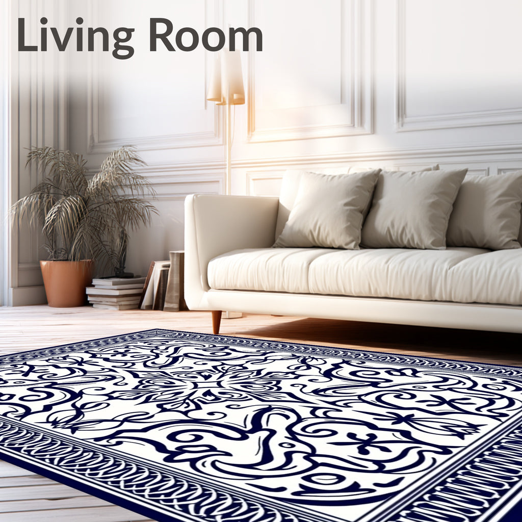 Classic Scrollwork Floral Pattern Rug