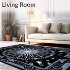 Abstract Radiant Starburst Dark Pattern Rug