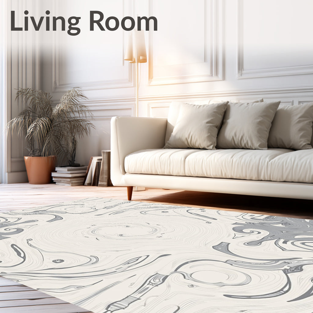 Fluid Swirl Abstract Pattern Rug