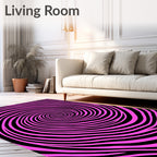 Vibrant Pink Swirl Pattern Rug