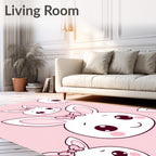 Kawaii Bunny Faces Pattern Design Rug