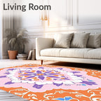 Ornate Floral Mandala Inspired Rug
