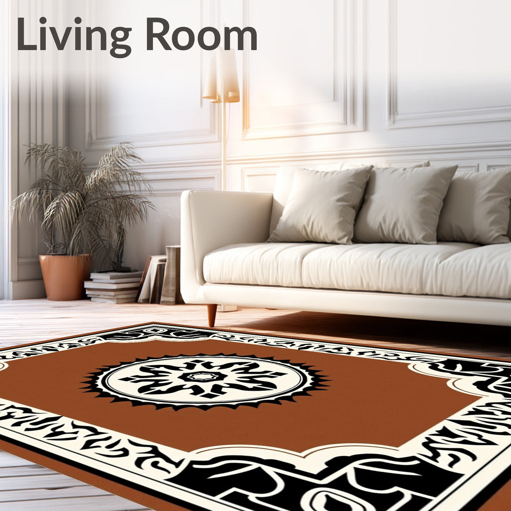 Vintage Framed Floral Medallion Rug
