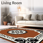 Vintage Framed Floral Medallion Rug