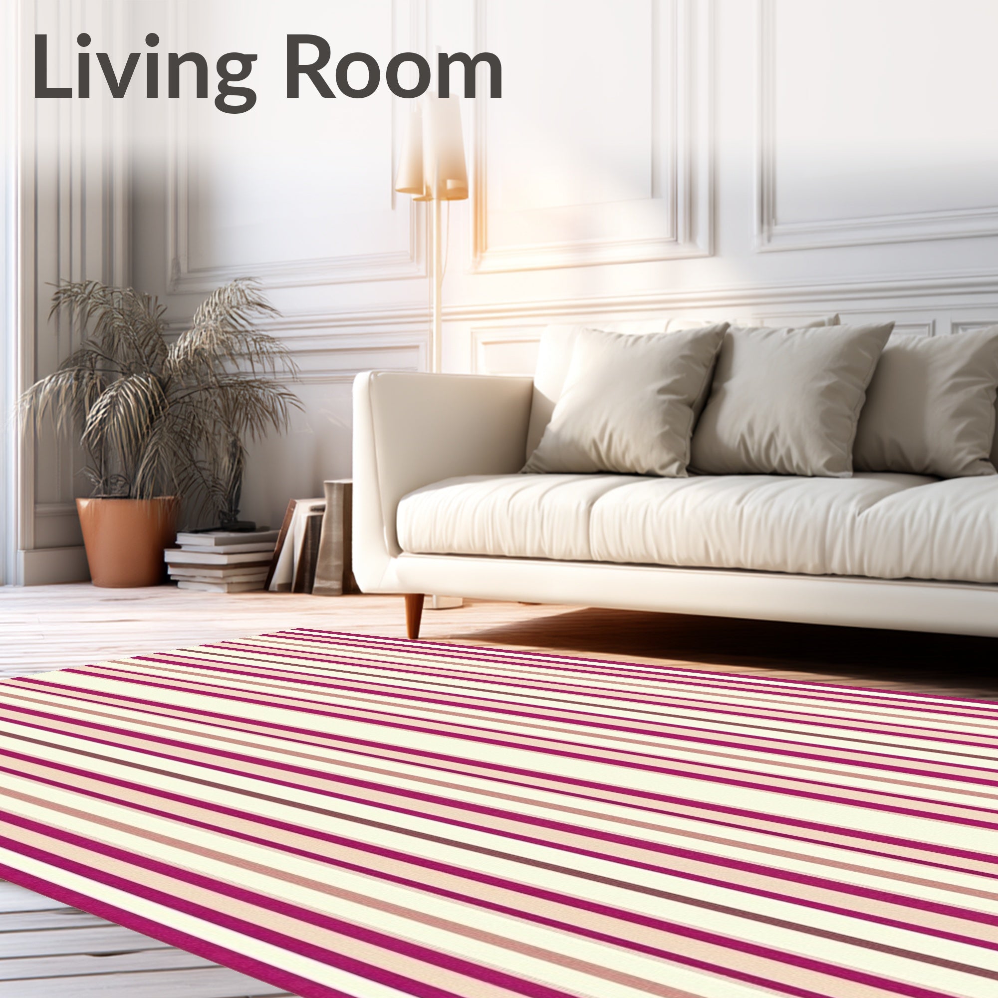 Striped Pattern with Magenta Hues Rug