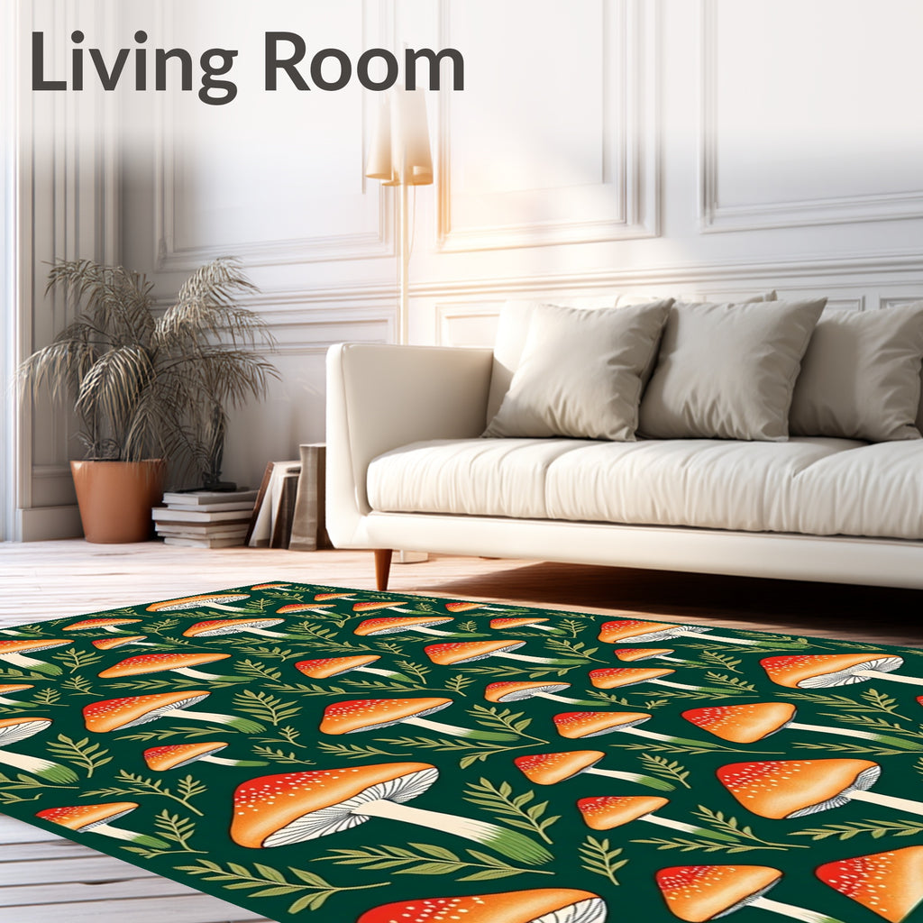 Mushroom Forest Pattern Design Rug