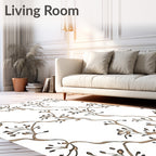 Delicate Vine Branch Pattern Design Rug