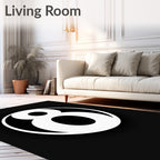 Bold black 8 graphic Rug