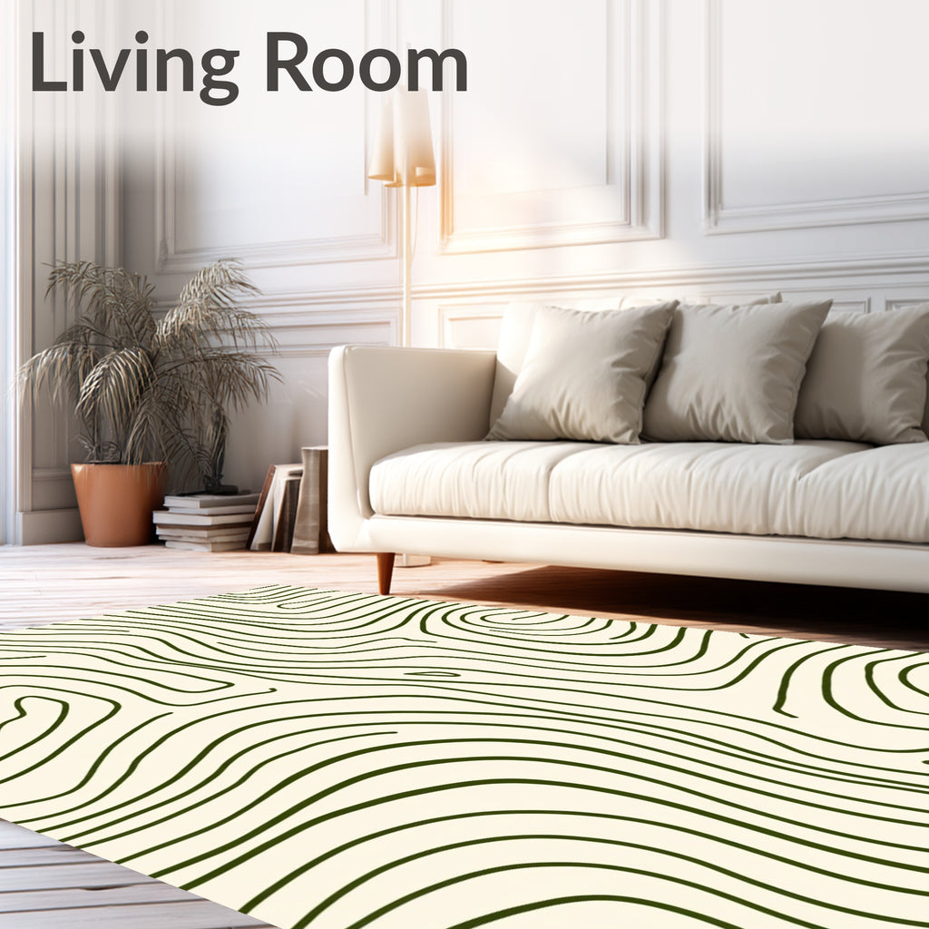 Abstract Contour Wavy Pattern Rug