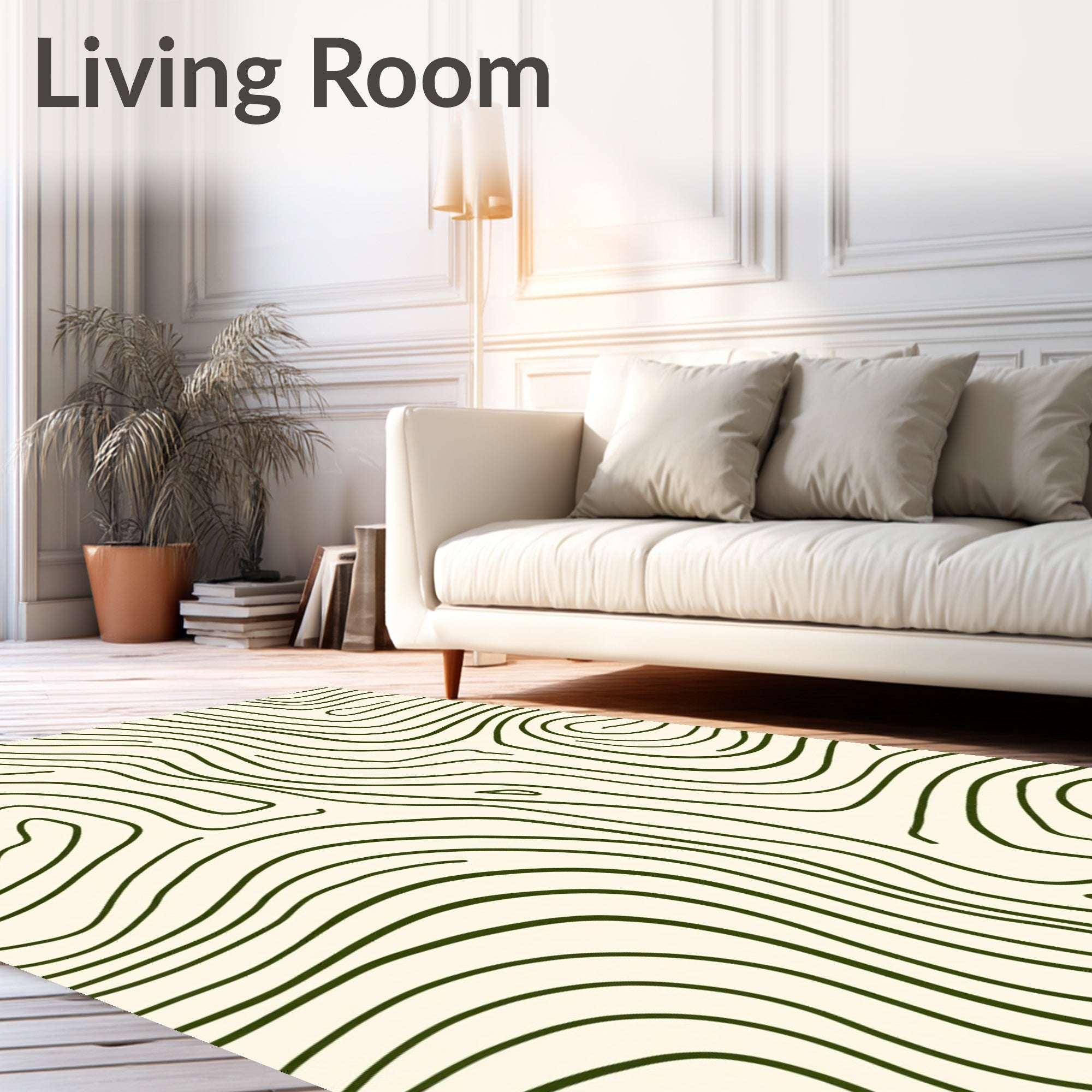 Abstract Contour Wavy Pattern Rug