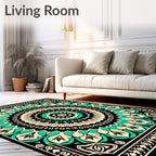 Mandala Geometric Floral Patterned Rug