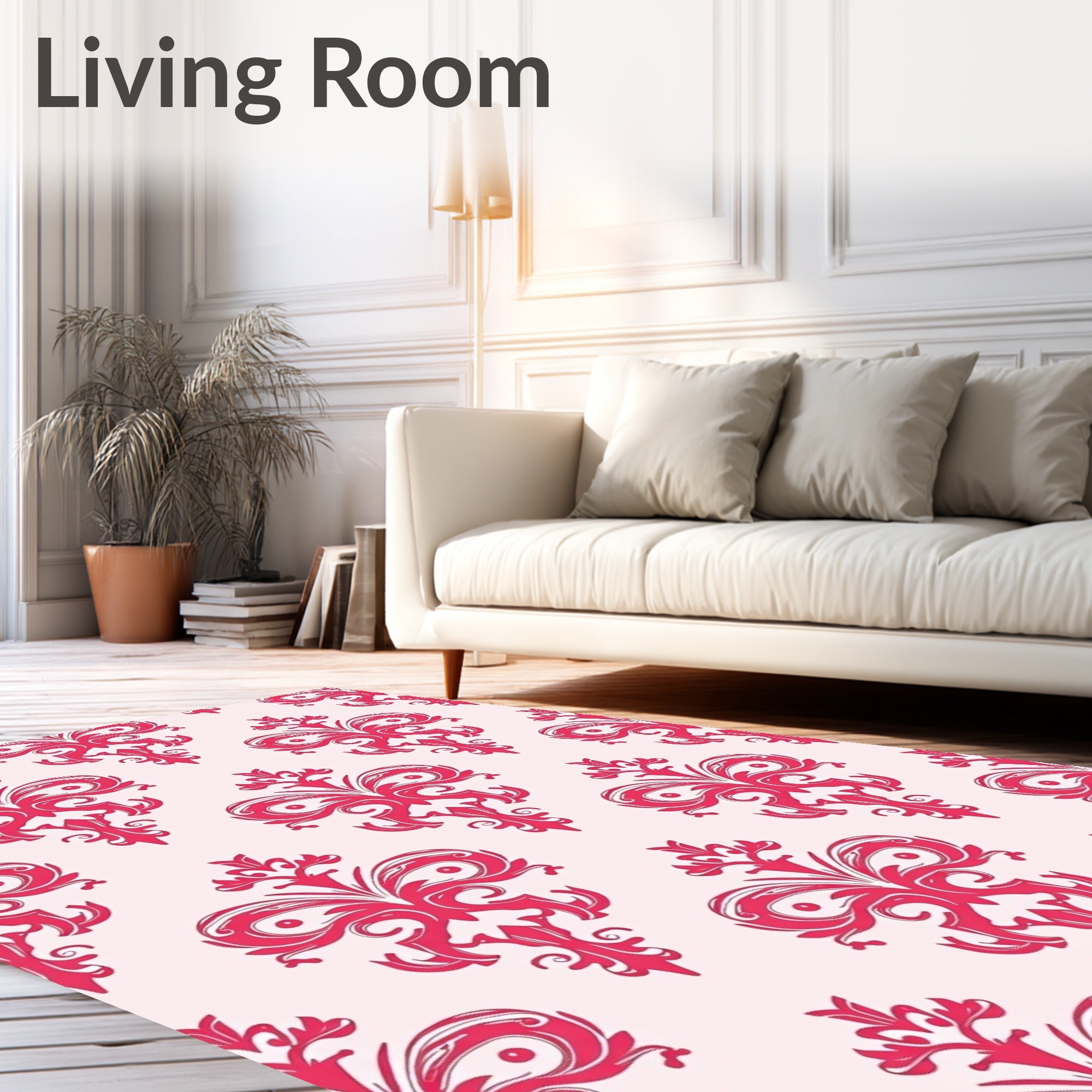 Ornate Floral Swirls Design Rug