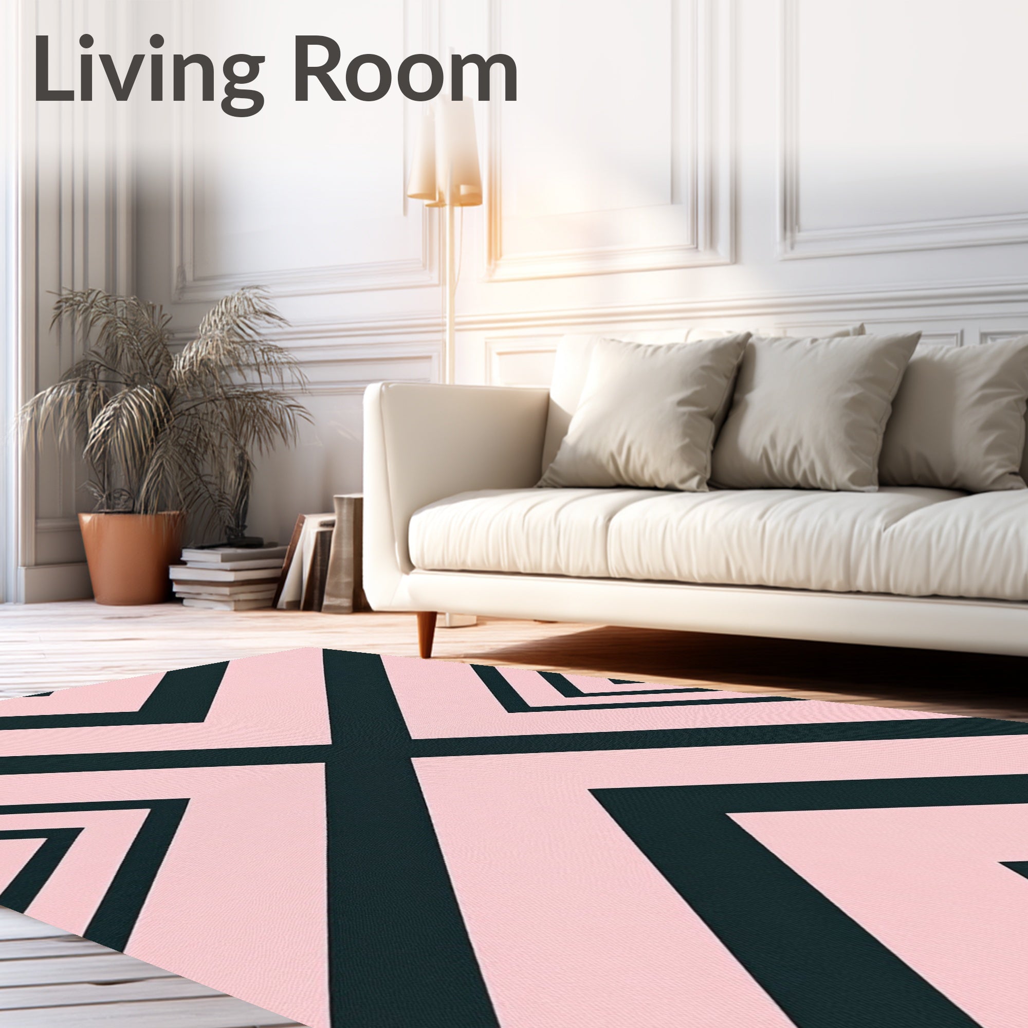 Pink And Teal Geometric Chevron Rug