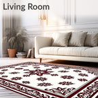 Classic Floral Medallion Pattern Print Rug