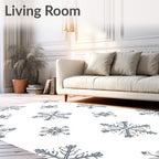 Cool Gray Snowflake Repeat Rug