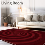 Crimson Swirl Abstract Pattern Rug