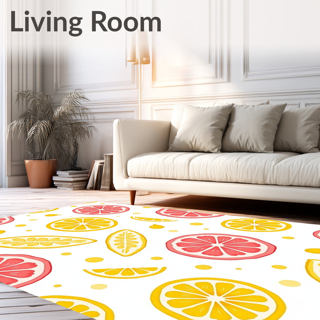 Bright Citrus Fruit Slice Pattern Rug