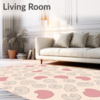 Pink Grey Blob Pattern Rug
