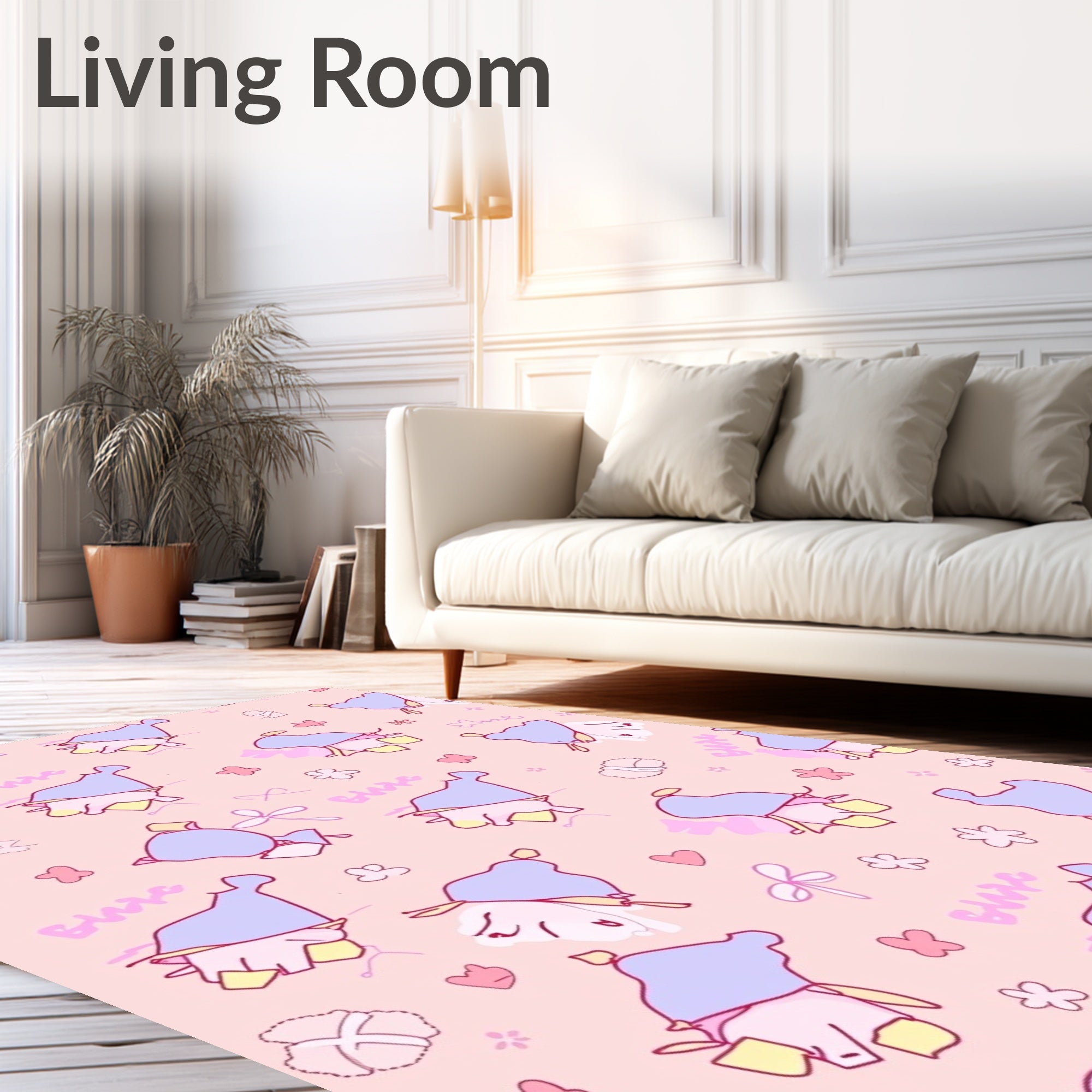 Cute Kawaii Character Pattern Rug