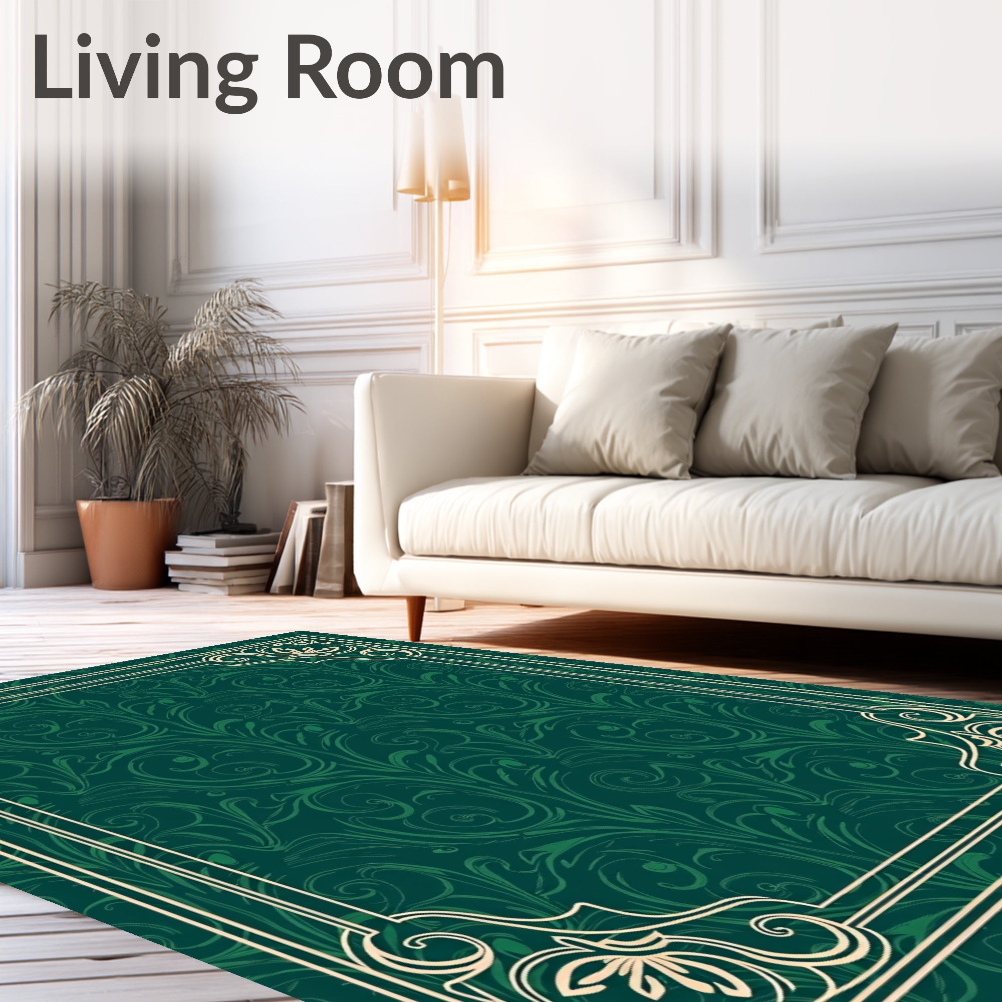 Vintage Floral Swirl Patterned Rug