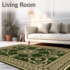 Ornate Floral Scrollwork Geometric Rug