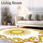 Bright Sun With Ornate Border Rug