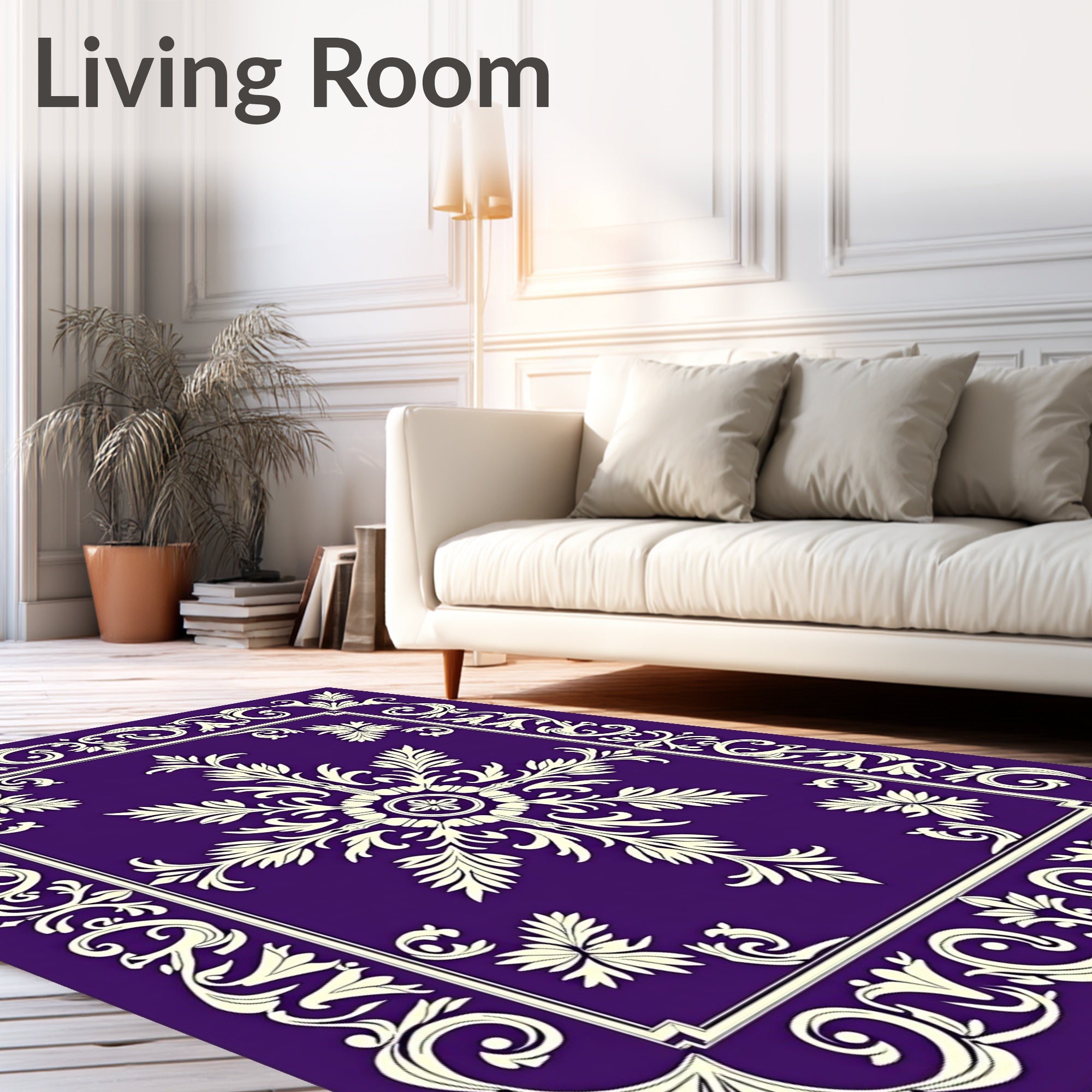 Intricate Floral Frame With Central Medallion Rug
