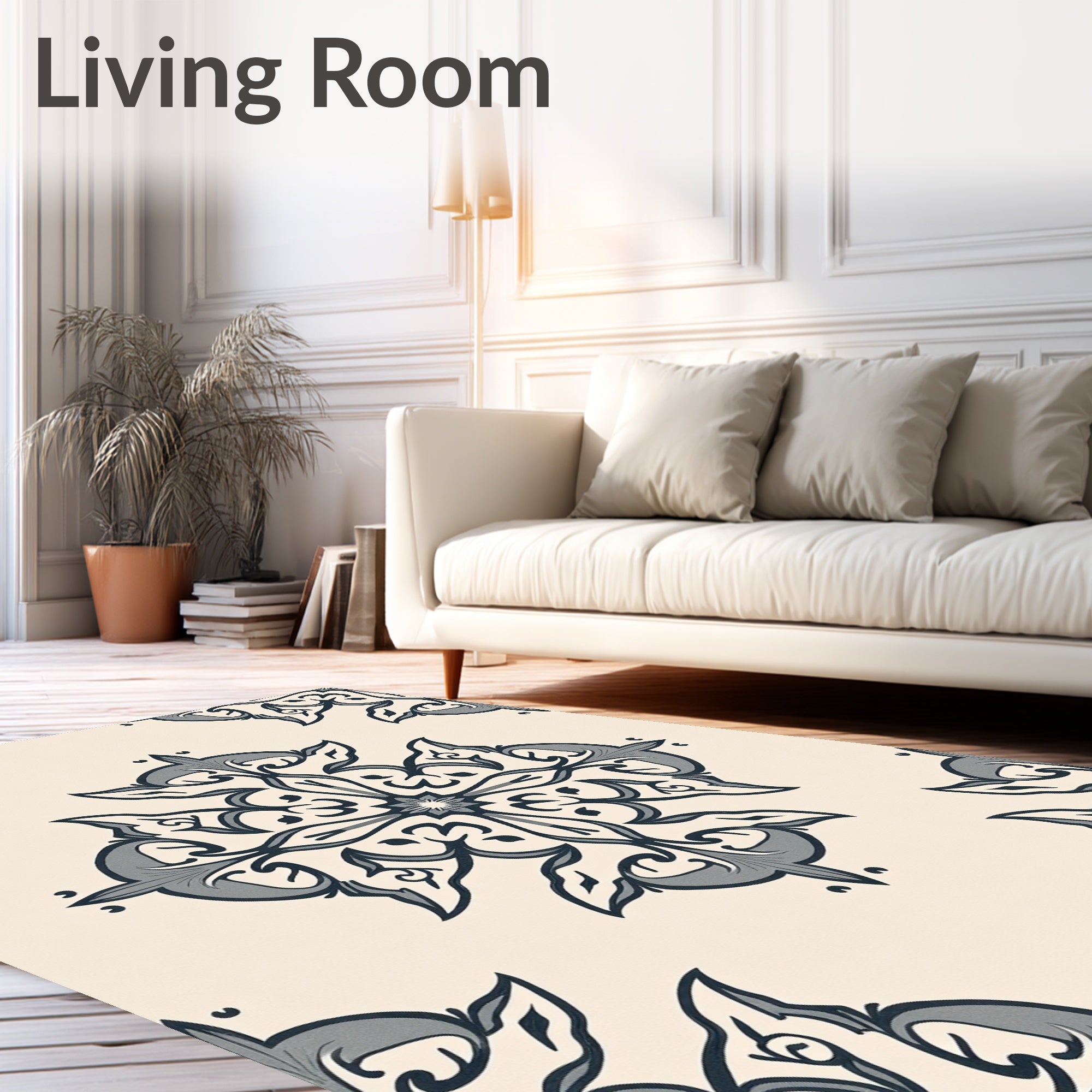 Ornate Floral Medieval Pattern Rug